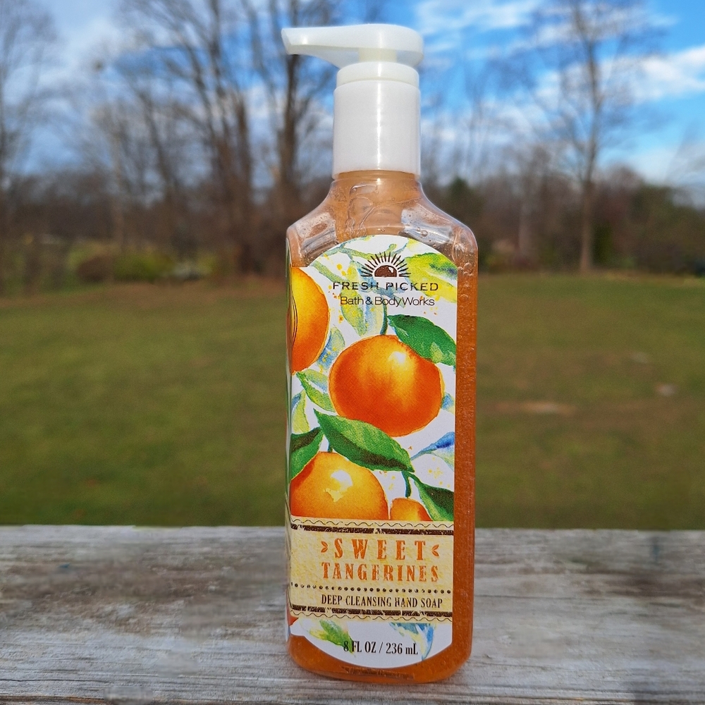 Retired Bath & Body Works Fresh Picked Sweet Tangerines Deep Cleansing Hand Soap